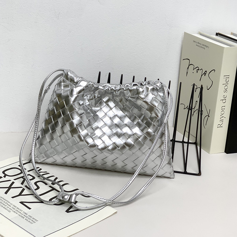 Ženska torbica od teleće kože, pleteni dizajn, crossbody torba preko ramena
