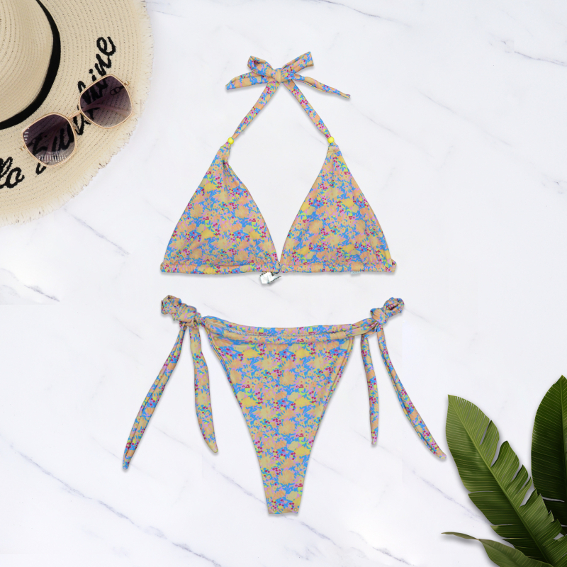 Miracle Clothing 2025 Új női bikini szexi virágmintás, két részes fürdőruha, 5050