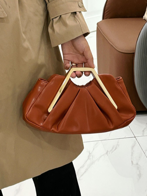 Plisirana retro torba u europsko-američkom stilu, elegantna ženska PU clutch s mašnicom