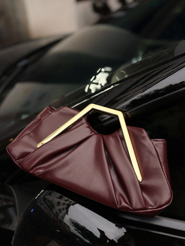 Plisirana retro torba u europsko-američkom stilu, elegantna ženska PU clutch s mašnicom