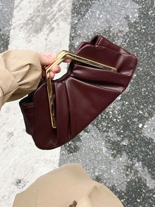 Plisirana retro torba u europsko-američkom stilu, elegantna ženska PU clutch s mašnicom