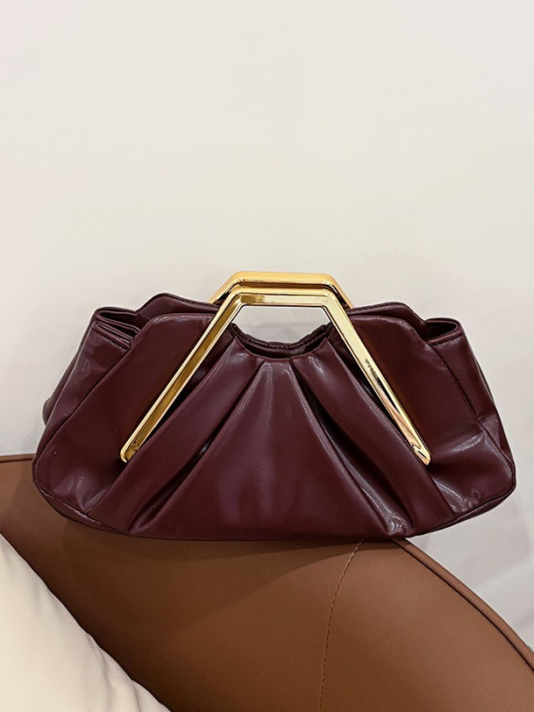 Plisirana retro torba u europsko-američkom stilu, elegantna ženska PU clutch s mašnicom