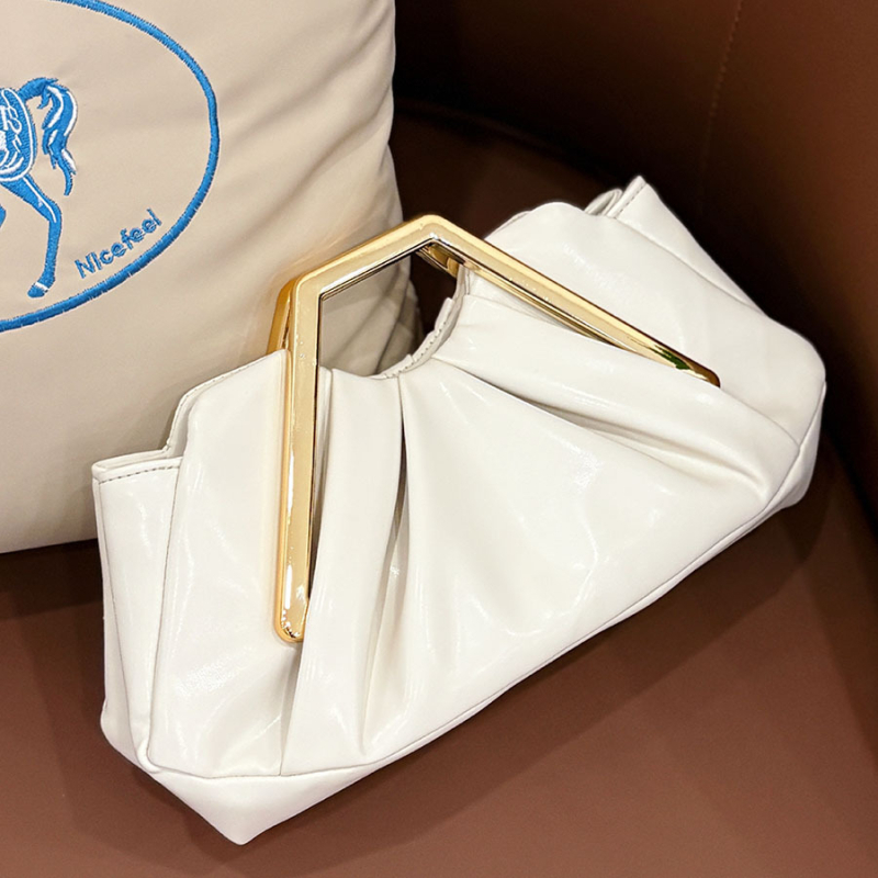 Plisirana retro torba u europsko-američkom stilu, elegantna ženska PU clutch s mašnicom