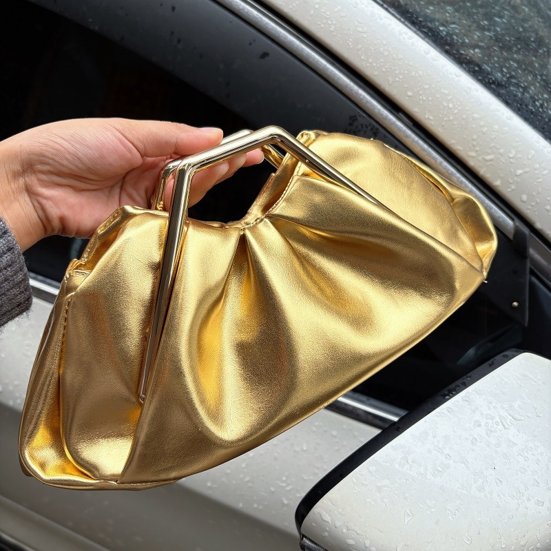 Plisirana retro torba u europsko-američkom stilu, elegantna ženska PU clutch s mašnicom