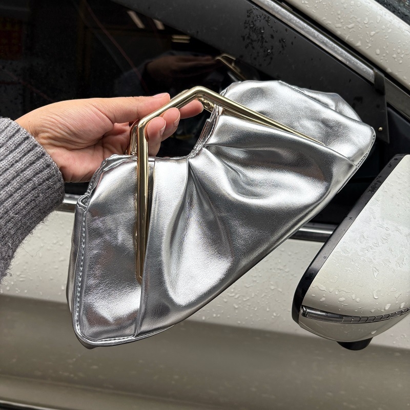 Plisirana retro torba u europsko-američkom stilu, elegantna ženska PU clutch s mašnicom