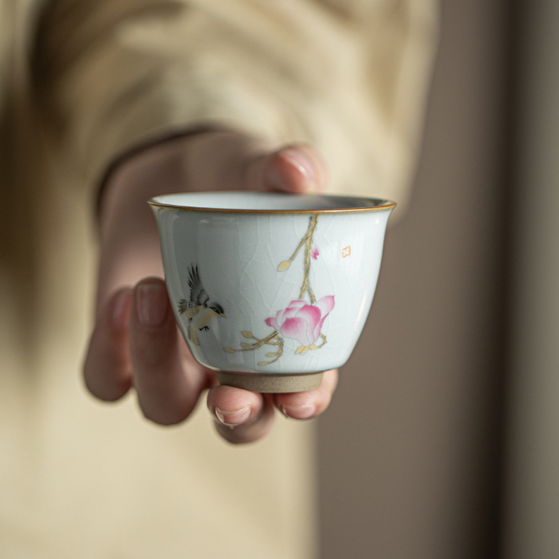 Ceașcă de maestru Ru Kiln, ceramică mică pentru degustare ceai, stil Jian Zhan, bol individual de ceai