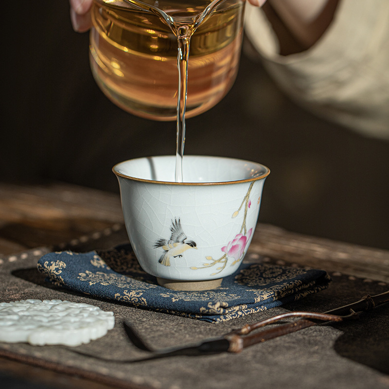 Ceașcă de maestru Ru Kiln, ceramică mică pentru degustare ceai, stil Jian Zhan, bol individual de ceai
