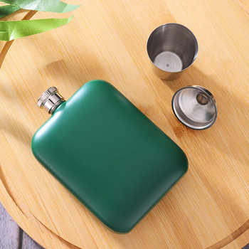 Recipient din oțel inoxidabil 304, personalizat, portabil pentru exterior, de formă pătrată, 6 oz, mini pahar pentru vin roșu, cadou