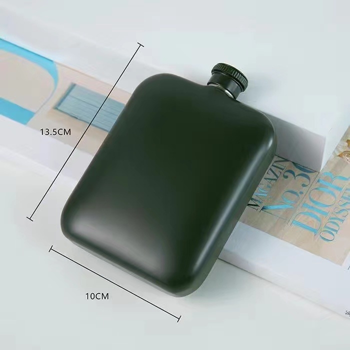 Recipient din oțel inoxidabil 304, personalizat, portabil pentru exterior, de formă pătrată, 6 oz, mini pahar pentru vin roșu, cadou