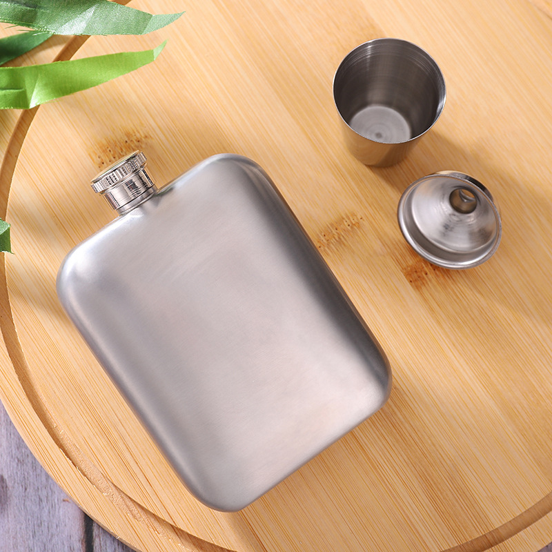 Recipient din oțel inoxidabil 304, personalizat, portabil pentru exterior, de formă pătrată, 6 oz, mini pahar pentru vin roșu, cadou