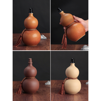 Sticlă ceramică de vin din lut mov, formă de dovleac, recipient sigilat în stil retro pentru depozitare casnică, sticlă goală, capacitate 0,5 kg