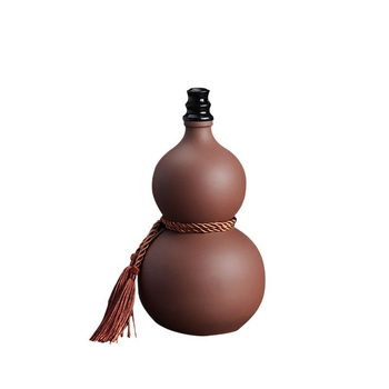 Sticlă ceramică de vin din lut mov, formă de dovleac, recipient sigilat în stil retro pentru depozitare casnică, sticlă goală, capacitate 0,5 kg
