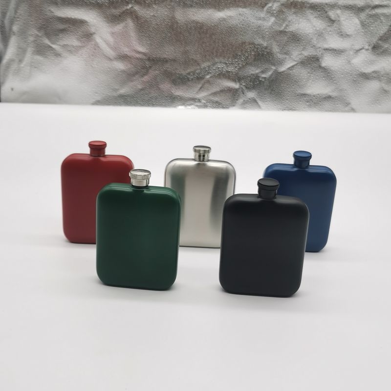 Sticlă portabilă pătrată pentru alcool, din oțel inoxidabil 304, 6oz, utilizare în exterior