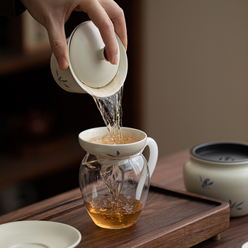Set de ceai din porțelan Gongfu, ceainic și cești, design minimalist modern, cutie cadou premium