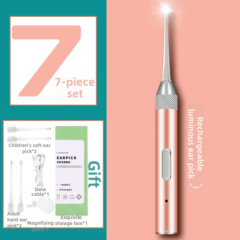 Lingură electrică de curățare a urechilor cu LED pentru copii