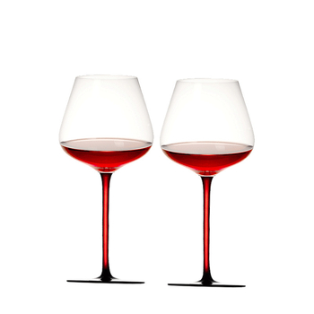 Pahar de vin roșu cu tijă lungă, set pentru uz casnic, sticlă de cristal, formă U cu burtă mare, decantor înalt
