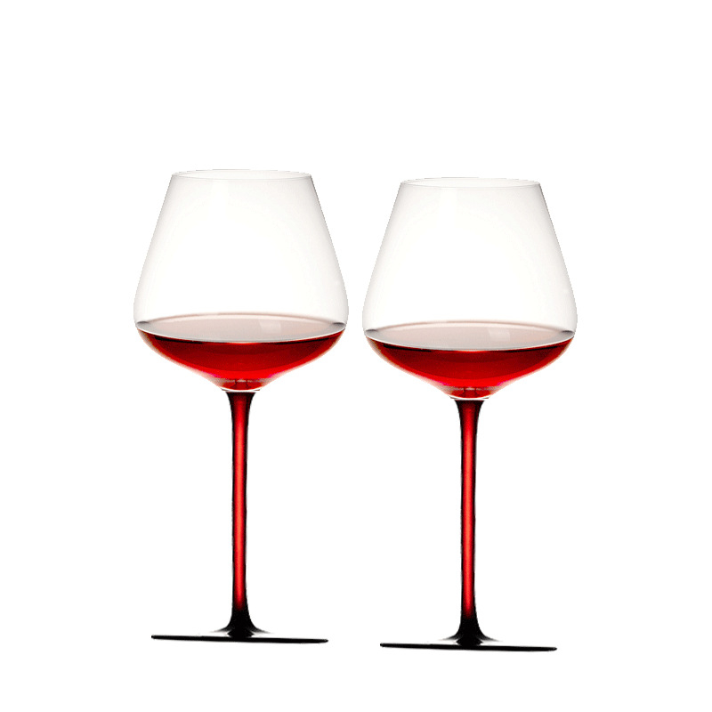 Pahar de vin roșu cu tijă lungă, set pentru uz casnic, sticlă de cristal, formă U cu burtă mare, decantor înalt