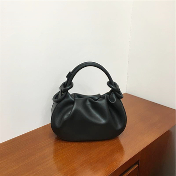 Mini ženska crossbody torbica u sedlastom obliku, plisirana tekstura oblaka, umjetna koža