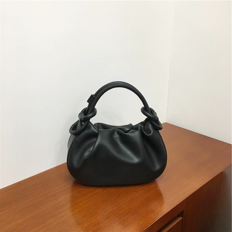 Mini ženska crossbody torbica u sedlastom obliku, plisirana tekstura oblaka, umjetna koža