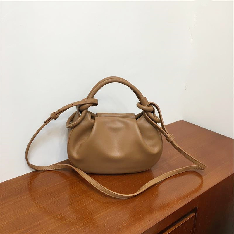 Mini ženska crossbody torbica u sedlastom obliku, plisirana tekstura oblaka, umjetna koža