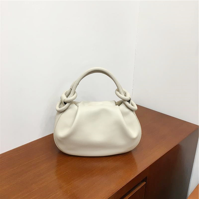 Mini ženska crossbody torbica u sedlastom obliku, plisirana tekstura oblaka, umjetna koža
