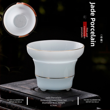 Set ceramic Gongfu pentru ceai cu filtru și ceașcă pentru distribuție uniformă
