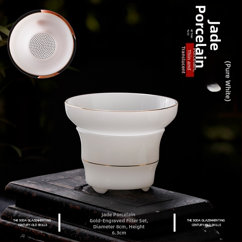 Set ceramic Gongfu pentru ceai cu filtru și ceașcă pentru distribuție uniformă