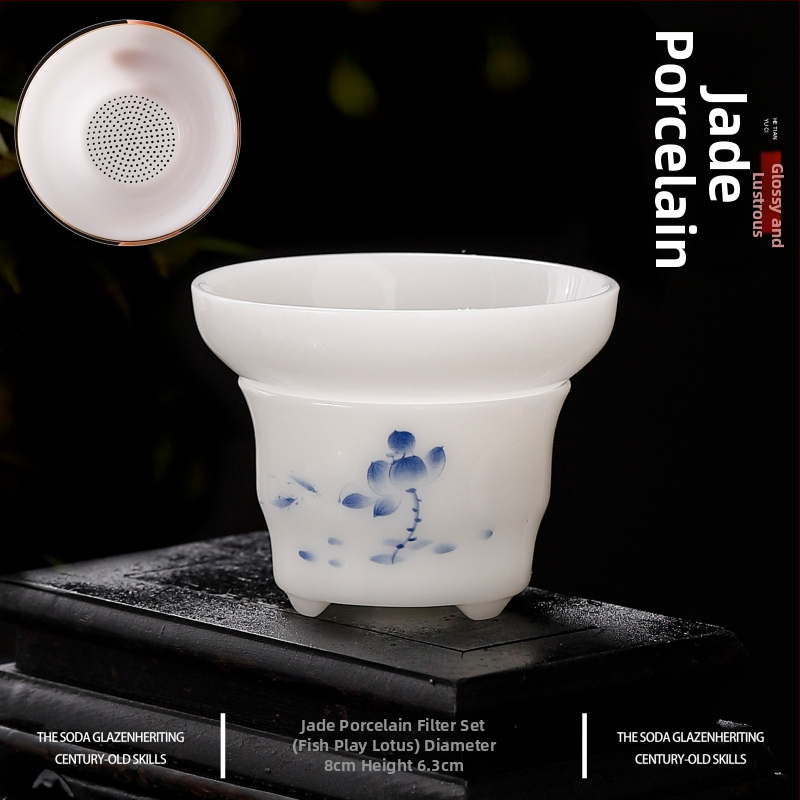 Set ceramic Gongfu pentru ceai cu filtru și ceașcă pentru distribuție uniformă