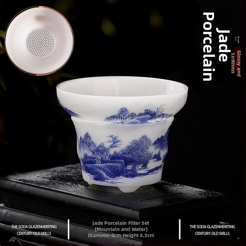 Set ceramic Gongfu pentru ceai cu filtru și ceașcă pentru distribuție uniformă