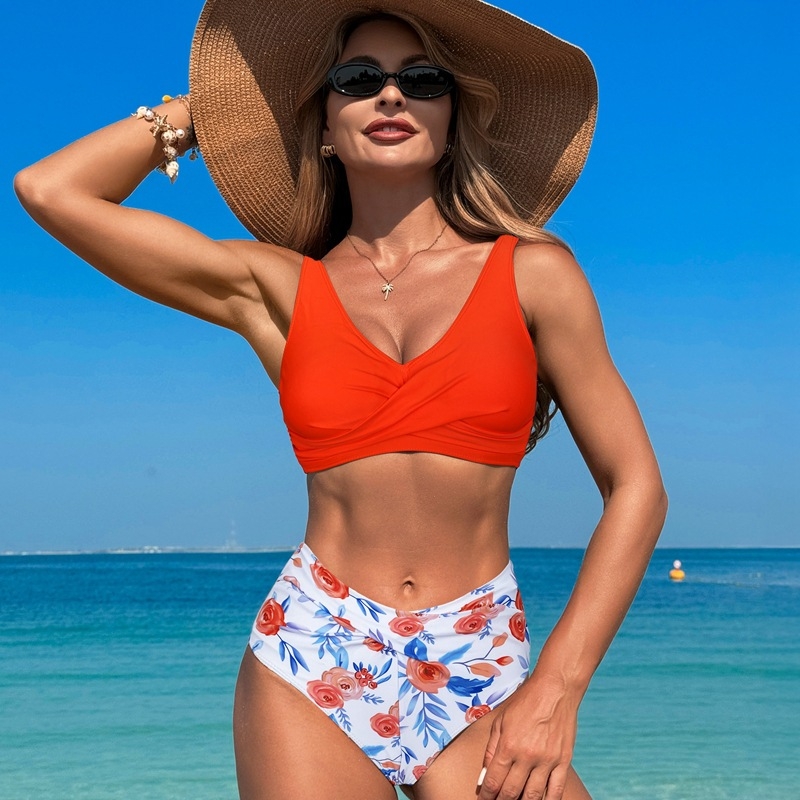 Novi dvodijelni bikini od najlona s podstavljenim gornjim dijelom, bez čelične potpore, ženski kupaći