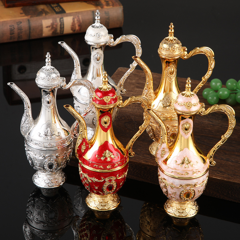 Decantor de lichior în stil retro european, din aliaj metalic, pahar de nuntă, decor creativ pentru casă