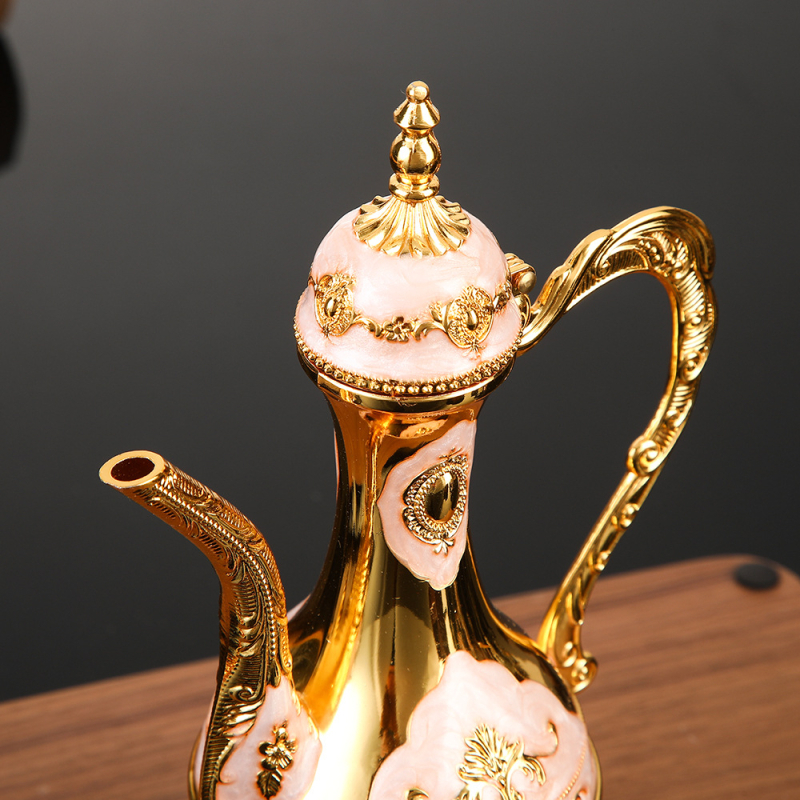 Decantor de lichior în stil retro european, din aliaj metalic, pahar de nuntă, decor creativ pentru casă