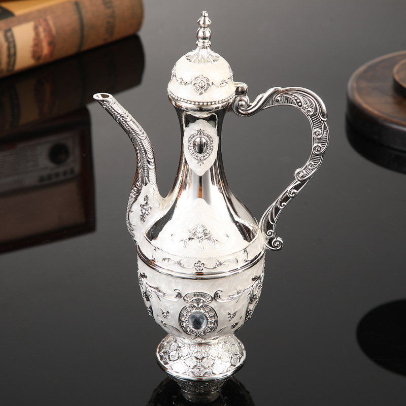 Decantor de lichior în stil retro european, din aliaj metalic, pahar de nuntă, decor creativ pentru casă