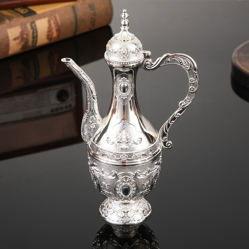 Decantor de lichior în stil retro european, din aliaj metalic, pahar de nuntă, decor creativ pentru casă