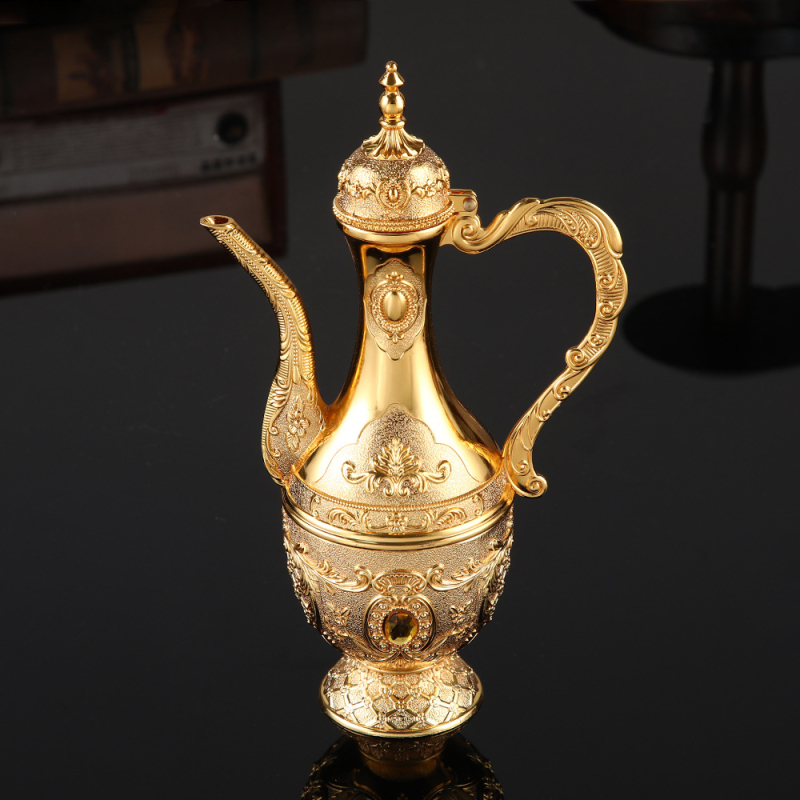 Decantor de lichior în stil retro european, din aliaj metalic, pahar de nuntă, decor creativ pentru casă