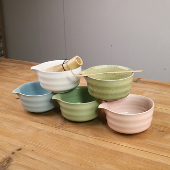 Set japonez de matcha: bol ceramic pentru matcha cu gură, suport pentru tel/whisk, lingură de ceai, tel de 100 din bambus pentru matcha, instrumente de pregătire a ceaiului din Dinastia Song