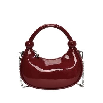 Ženska minimalistička torba u obliku polumjeseca, PU koža, lančani kaiš, svakodnevna torba preko ramena ili crossbody.