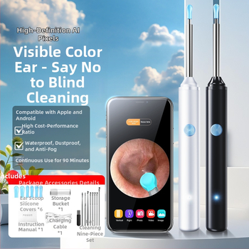 Lingură pentru urechi cu endoscop HD — vizual pentru copii, instrument fără fir cu iluminare Bluetooth pentru curățarea urechilor