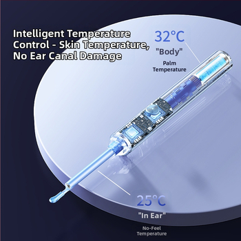 Lingură pentru urechi cu endoscop HD — vizual pentru copii, instrument fără fir cu iluminare Bluetooth pentru curățarea urechilor