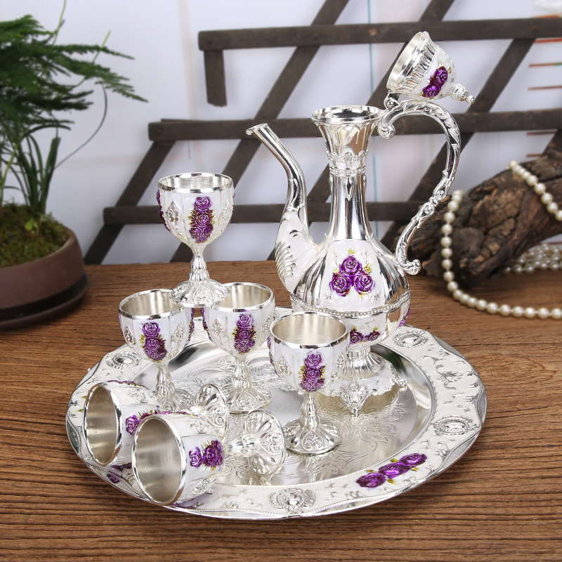 Set rafinat de vin în stil european și palat, pentru casă, restaurant și hotel – pahare de vin și carafă, cadou clasic, creativ.