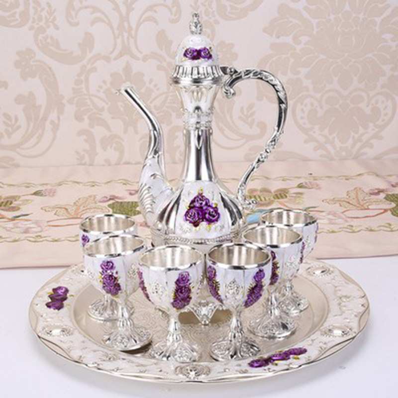 Set rafinat de vin în stil european și palat, pentru casă, restaurant și hotel – pahare de vin și carafă, cadou clasic, creativ.