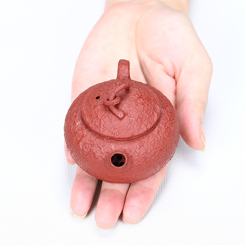 Ceainic din seria Clown Pot, Dahongpao, lut mov Yixing, lucrat manual din lut original, capacitate mică