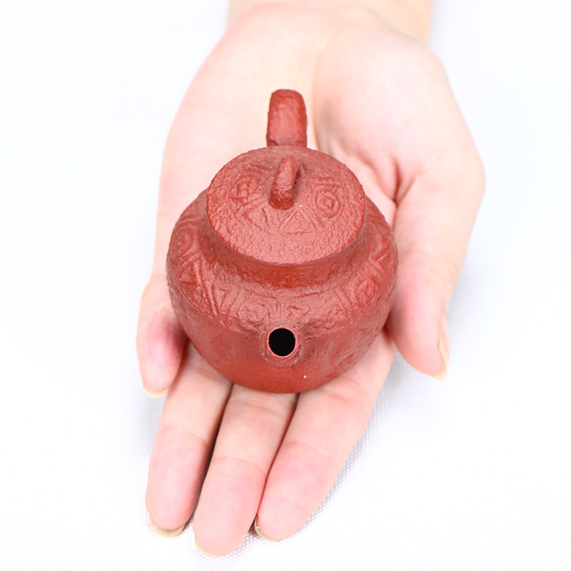 Ceainic din seria Clown Pot, Dahongpao, lut mov Yixing, lucrat manual din lut original, capacitate mică