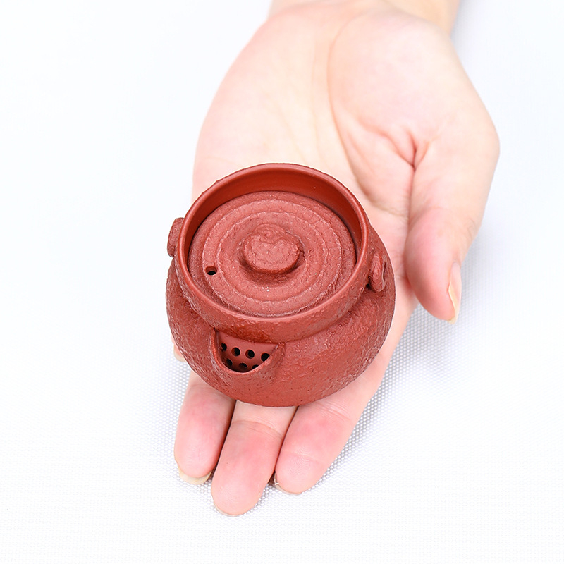 Ceainic din seria Clown Pot, Dahongpao, lut mov Yixing, lucrat manual din lut original, capacitate mică
