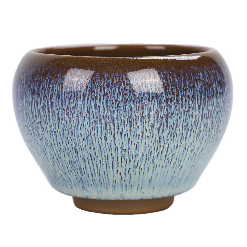 Ceașcă de ceai Jianzhan kiln cu glazură Tianmu, stil Gongfu - set ceai și bol cadou