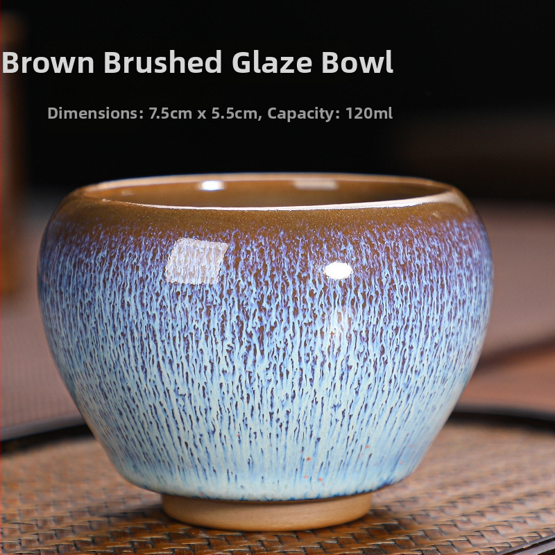 Ceașcă de ceai Jianzhan kiln cu glazură Tianmu, stil Gongfu - set ceai și bol cadou