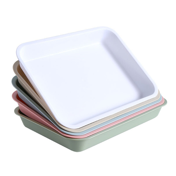 Tavă din plastic dreptunghiulară pentru cești de ceai și ceainic – tavă de depozitare adâncă și farfurie pentru fructe