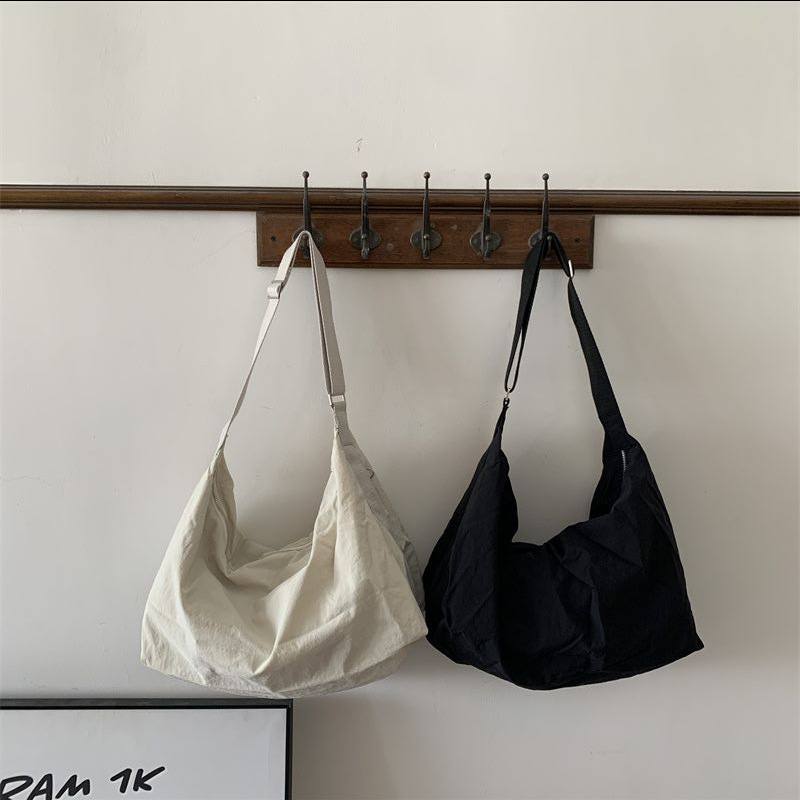 Ženska torba od najlona, bucket stil, velik kapacitet, korejski stil, crossbody, retro japanski tote