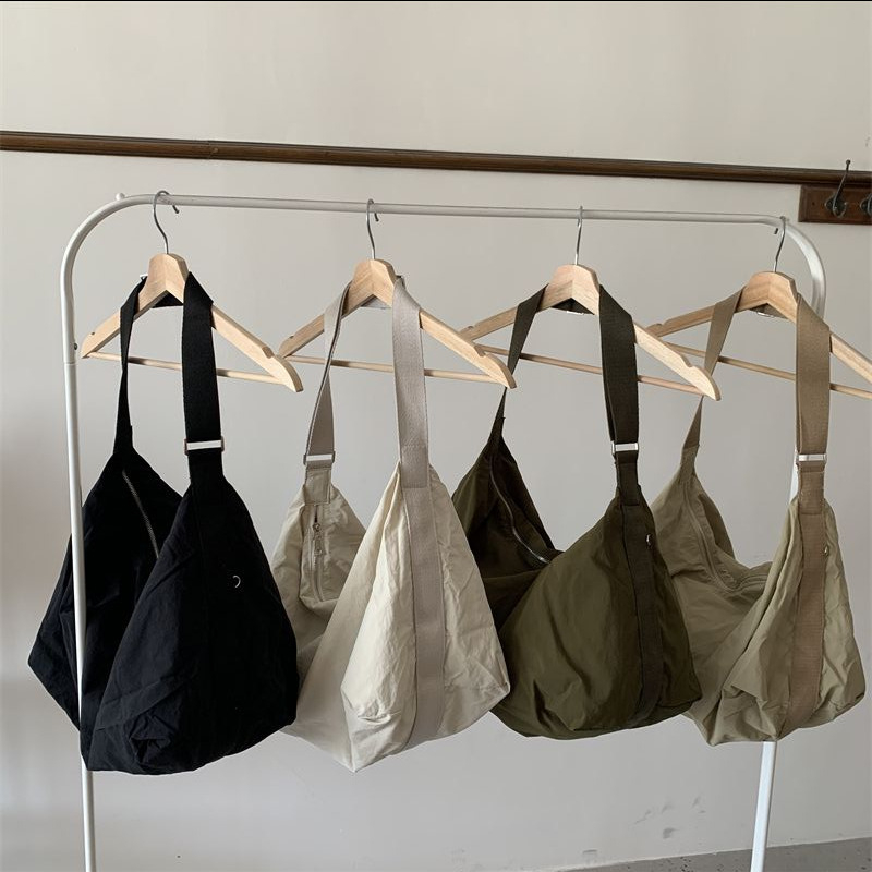 Ženska torba od najlona, bucket stil, velik kapacitet, korejski stil, crossbody, retro japanski tote