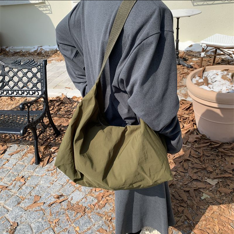 Ženska torba od najlona, bucket stil, velik kapacitet, korejski stil, crossbody, retro japanski tote